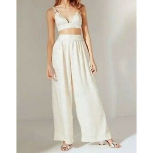 🌀 urban floral ivory high rise wide leg palazzo